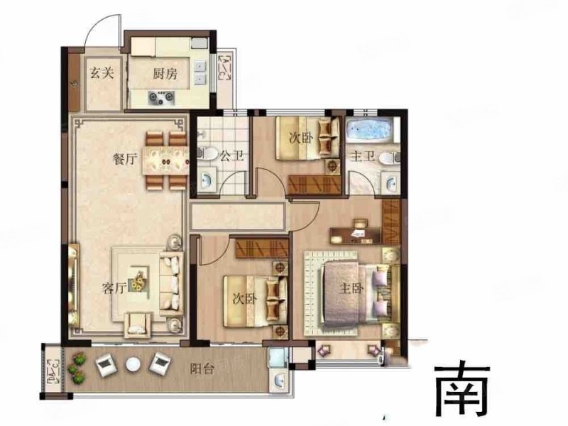 建发磐龙府3室2厅2卫110.04㎡南北139万