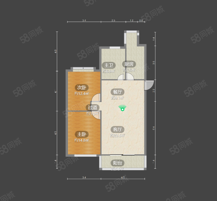 东城家园2室2厅1卫98.43㎡南680万