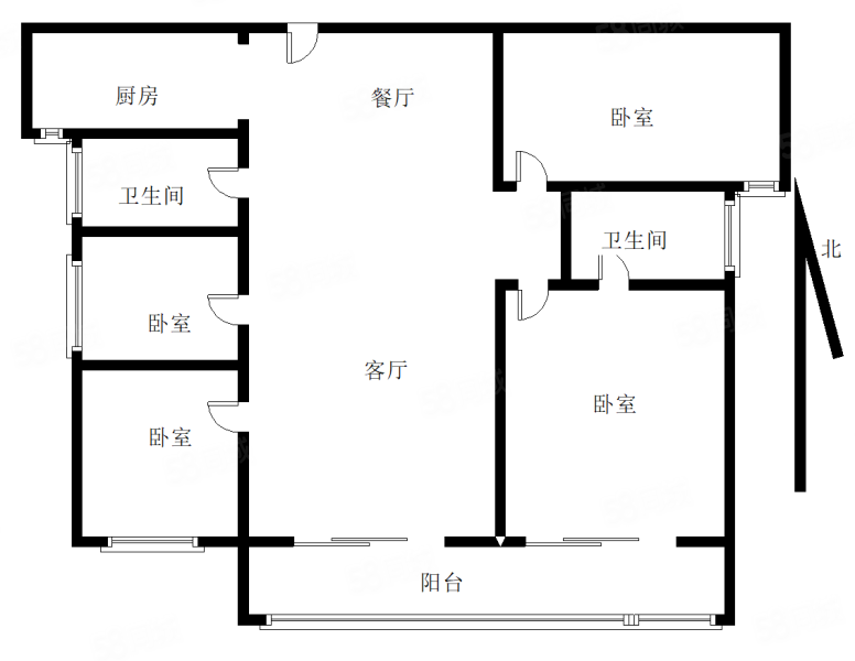 龙湖春天4室2厅2卫106.16㎡南178万