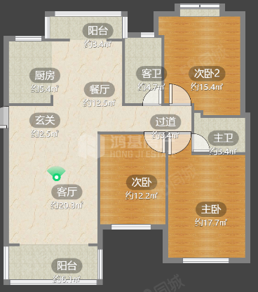 天集青云明珠3室2厅2卫124.84㎡南120万