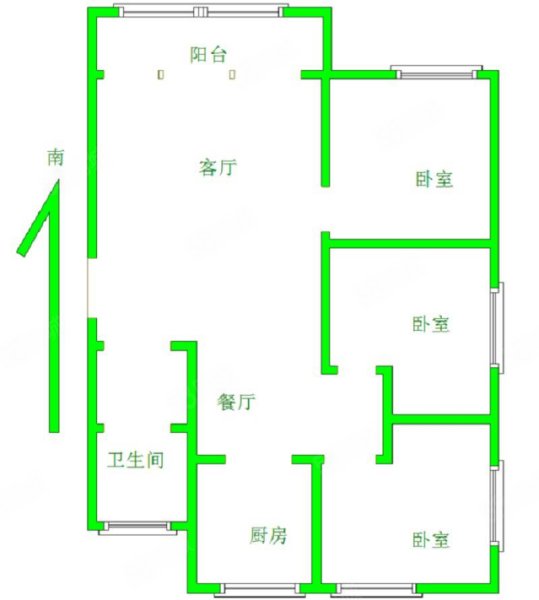 外滩壹号3室2厅1卫118㎡南108万