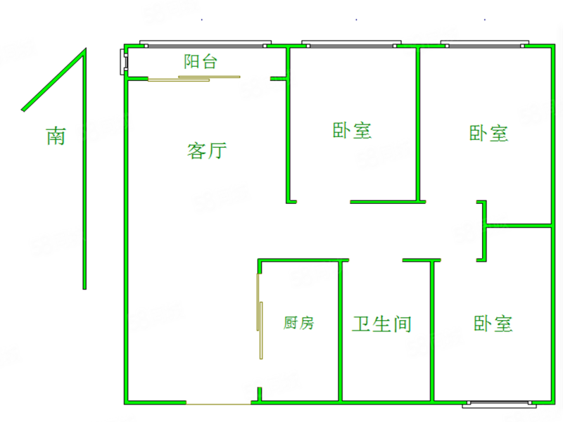 保利中央公园2室1厅1卫98㎡南171万