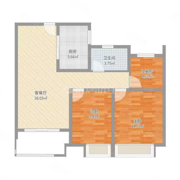 兴旺路三路1-16号小区3室2厅1卫114㎡南北29万