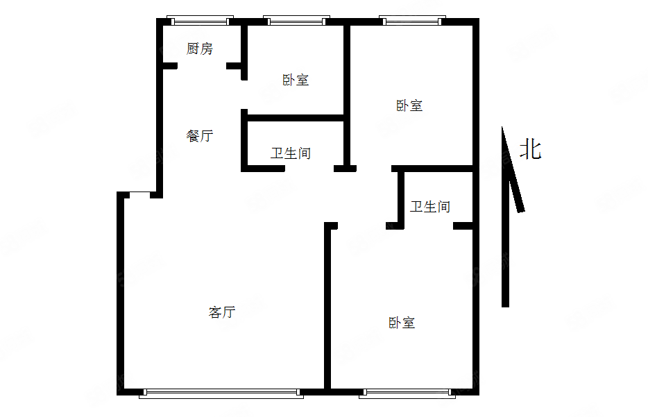 陆合家园3室2厅2卫152㎡南北150万