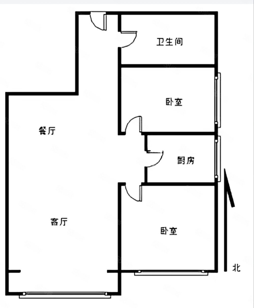 长低厂家属楼2室2厅1卫99㎡南北45万