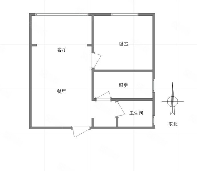 沙中路小区1室2厅1卫52.26㎡南北41万