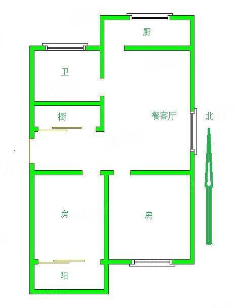 廖家巷社区2室1厅1卫57㎡南北215万