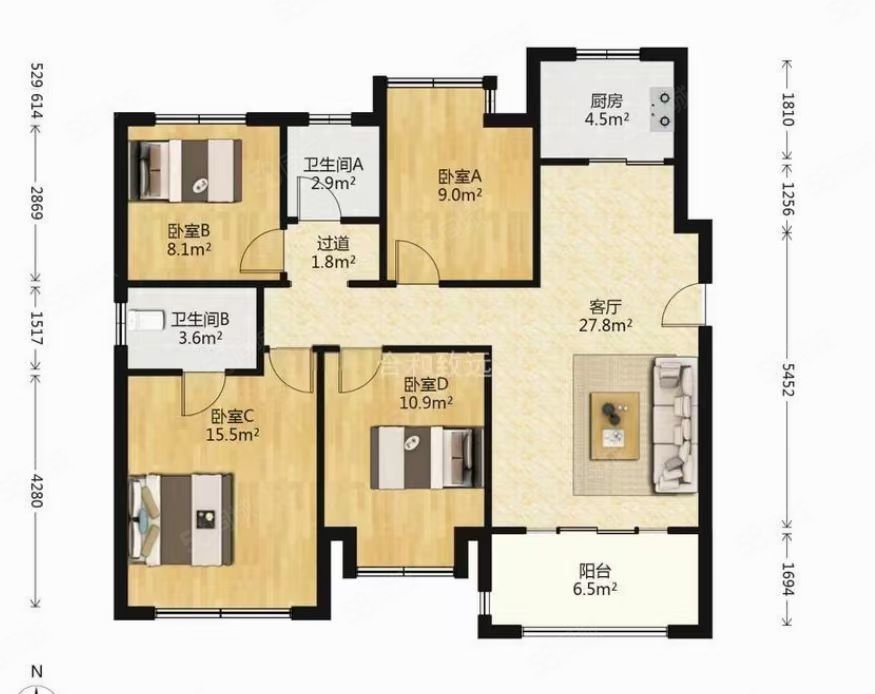 【10图】熙悦 工作不在南京,业主急出,小区 的四室,业主诚心出,熙悦