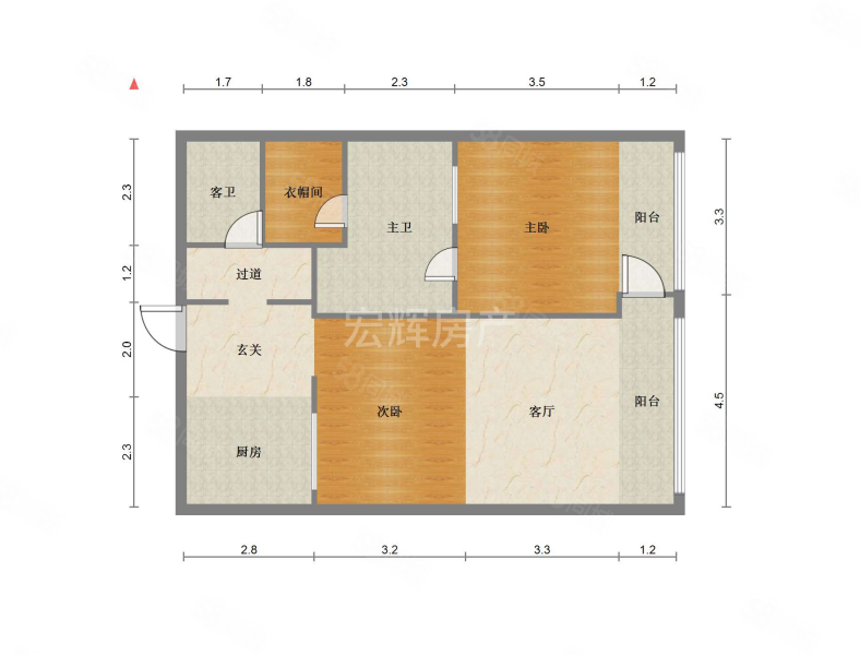 嘉璐天堡2室1厅2卫102㎡东158万