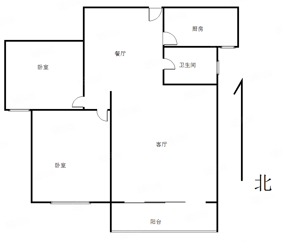 ioi园博湾2室2厅1卫86.73㎡南北318万