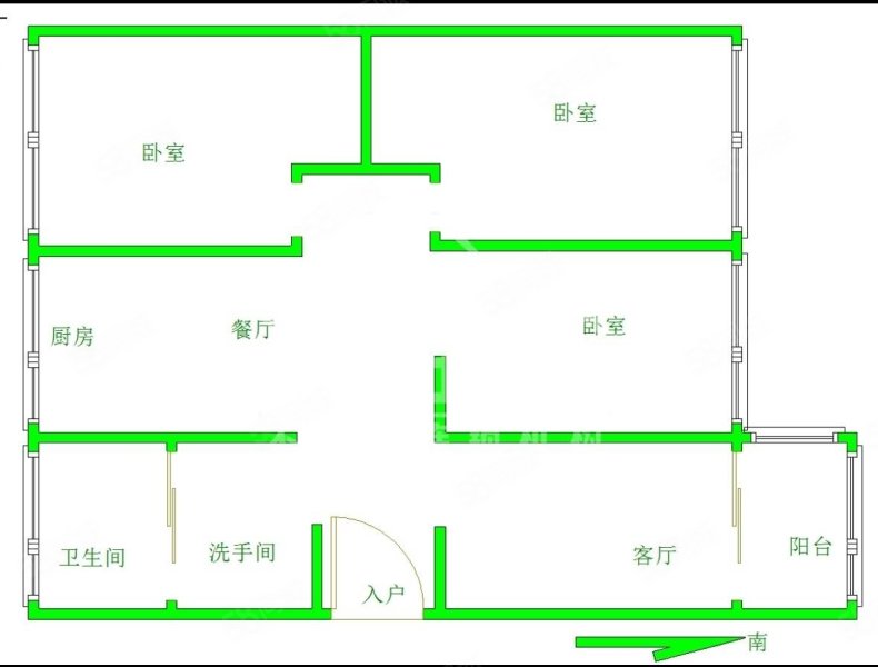 新城花园3室2厅1卫138㎡南北73万