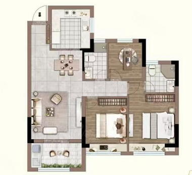 孔雀城学府澜湾3室2厅2卫98㎡南北96万