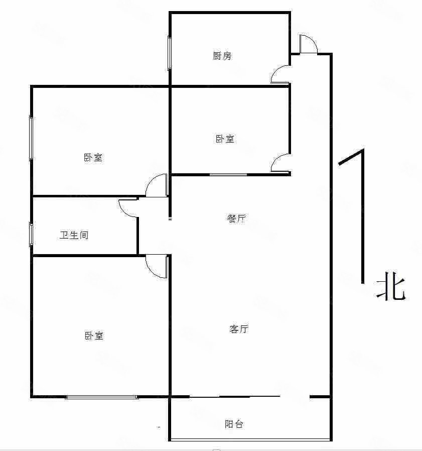 夏商新纪元(二期)3室2厅1卫82.51㎡南180万