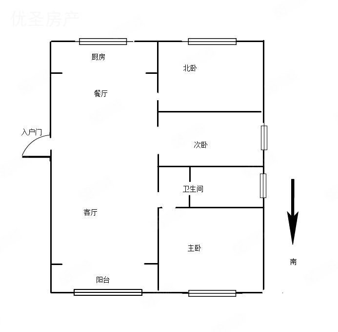 锦华公园里馨园3室2厅1卫109㎡南北89万