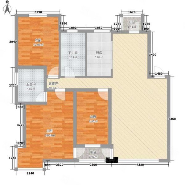 昌盛社区3室2厅1卫70㎡南北10万