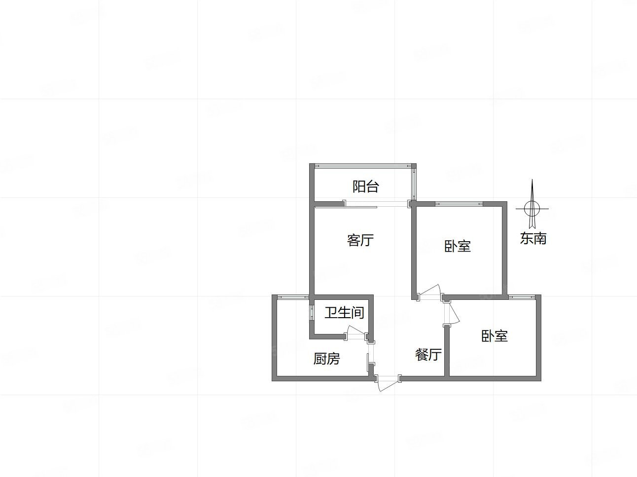 长安华都天宸苑2室2厅1卫64㎡东南75万