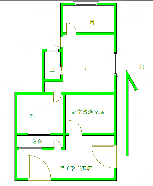 张都堂巷9-17号小区3室1厅1卫76.58㎡南北300万