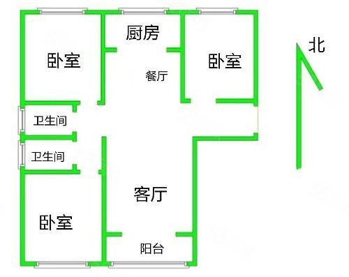 东湖印象3室2厅2卫117.77㎡南北132万