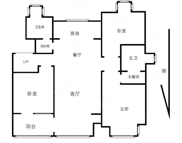 万科城(东区)3室2厅1卫169.77㎡南北310万