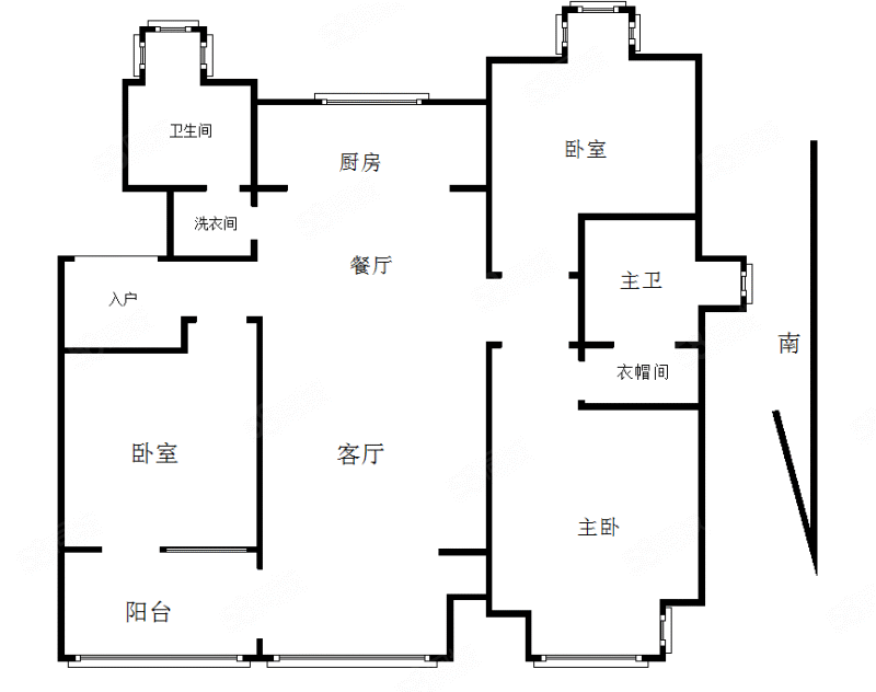 万科城(东区)3室2厅1卫169.77㎡南北310万