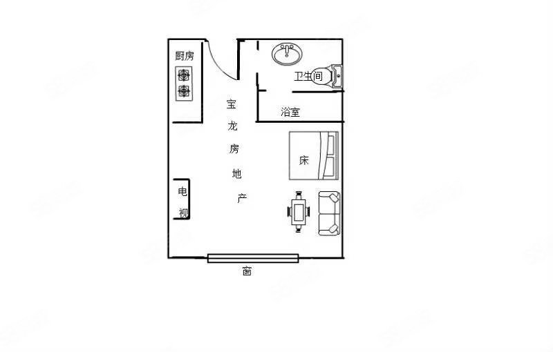宝龙公寓1室0厅1卫37.72㎡南30万