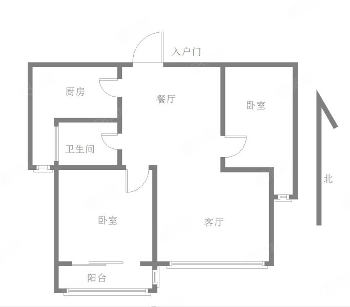 华都金色兰庭2室2厅1卫83.78㎡南北62万