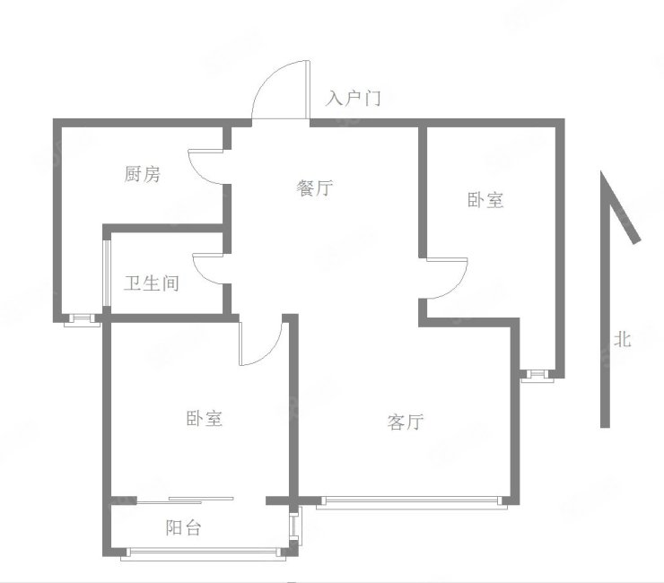 华都金色兰庭2室2厅1卫83.78㎡南北62万