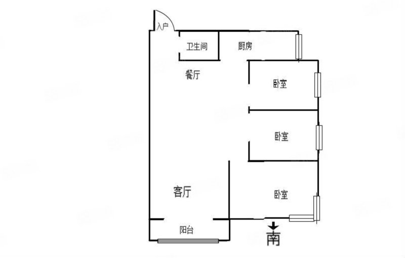 恒基碧翠锦华3室1厅1卫101㎡南186万