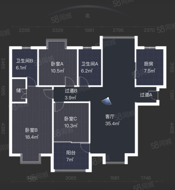 曲江观山悦3室2厅2卫141.93㎡南北228万