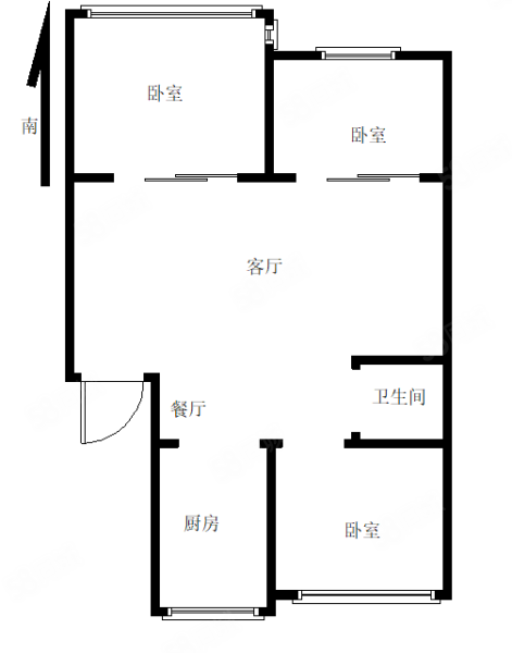 友谊家园二期3室2厅1卫90.73㎡南北64.8万