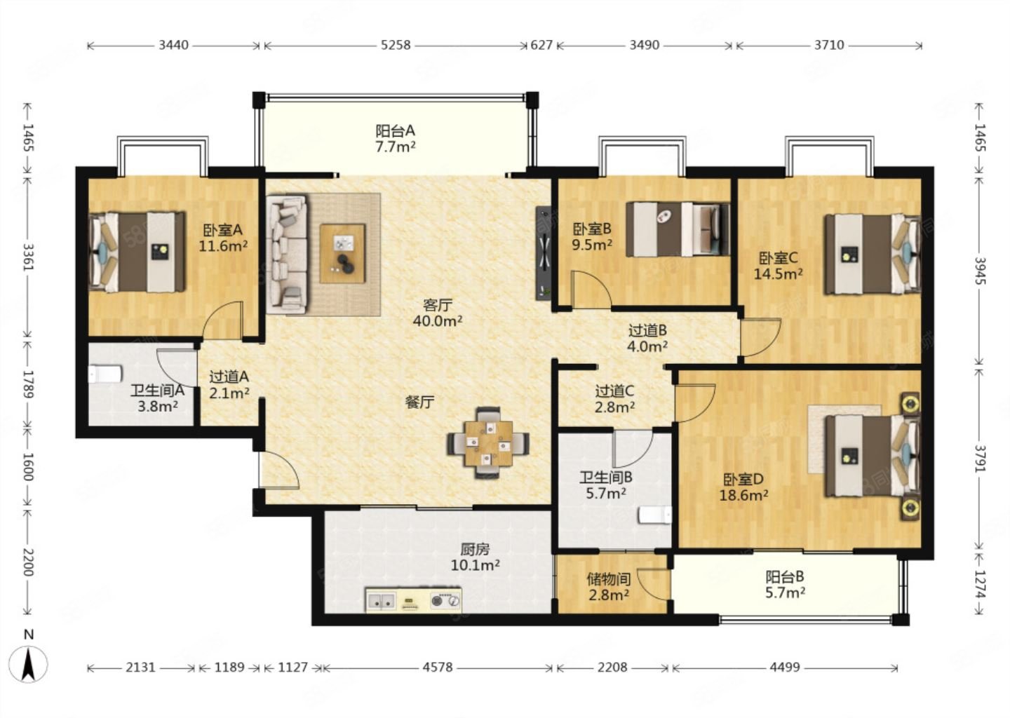 【10图】三地铁环绕 大社区 高绿化 180平大四室南北通透 带 ,雅荷