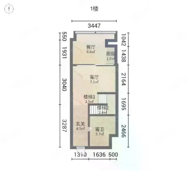 越秀岭南隽庭(商住楼)2室2厅1卫31.64㎡南北23万