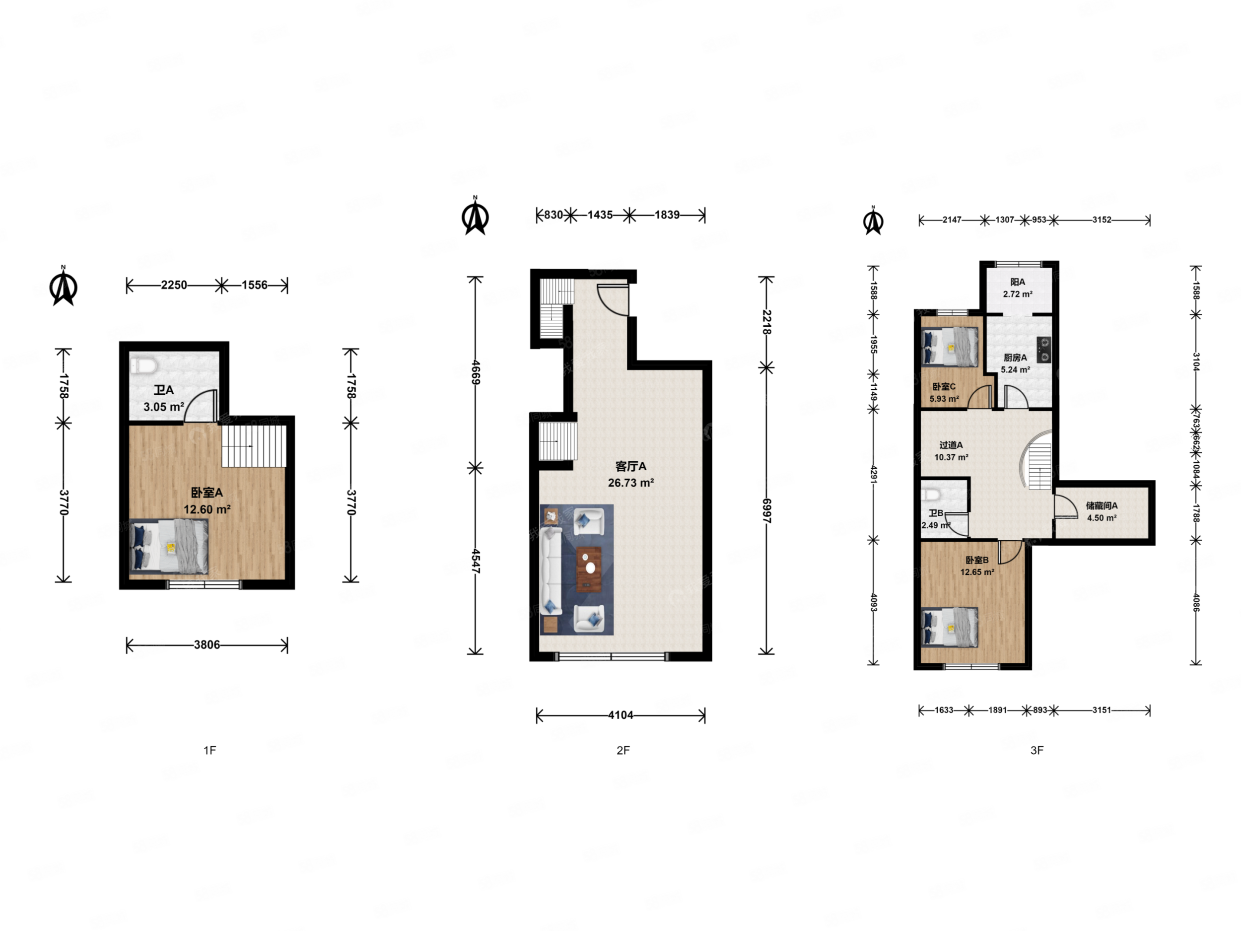 東方雅苑3室1廳2衛(wèi)138.53㎡南北948萬