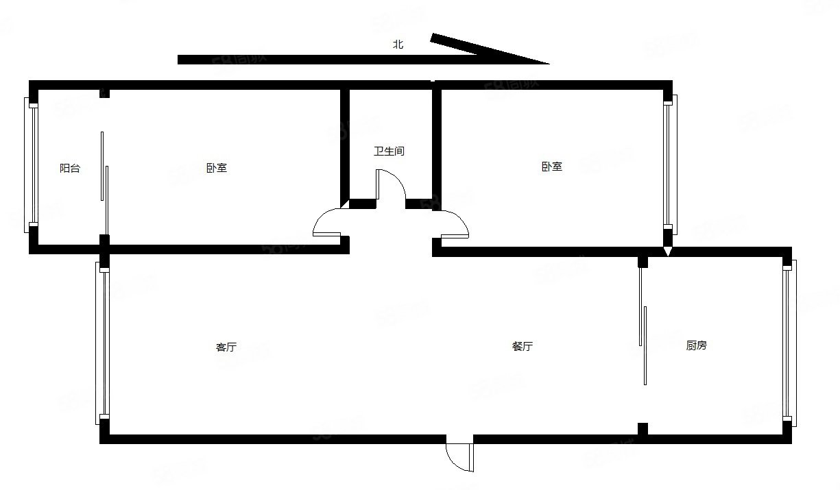 建安小区2室1厅1卫67㎡南北42.8万