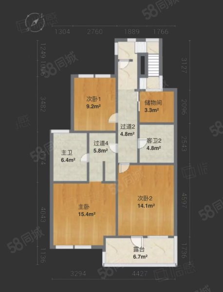 新绿园4室2厅3卫175.03㎡南北1700万