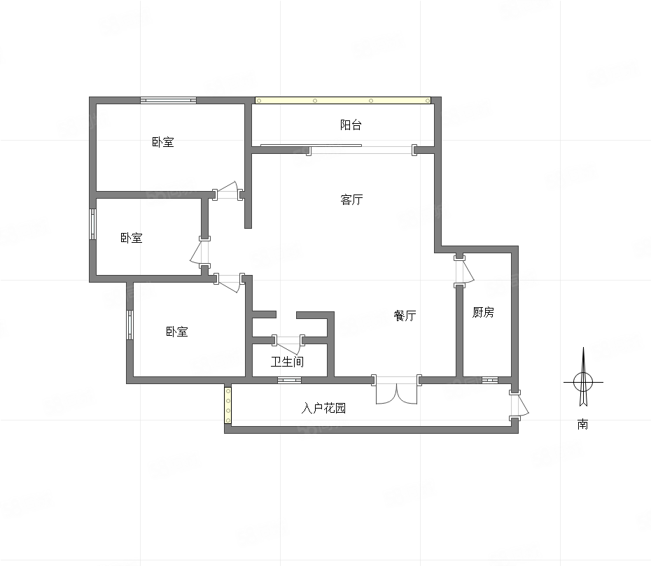 溪岸新居3室2厅1卫110㎡南北71万