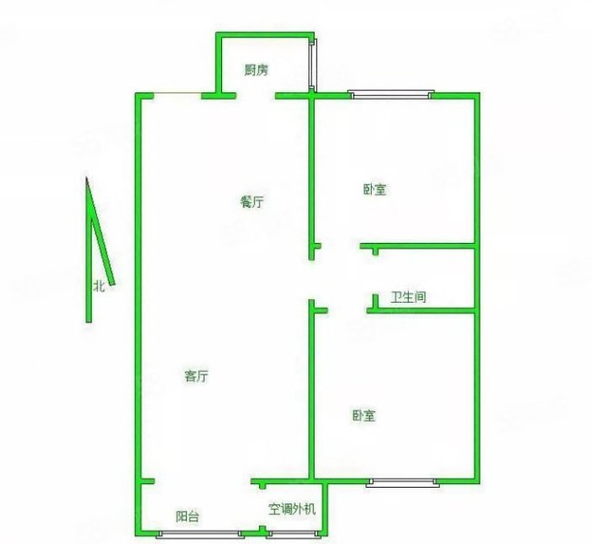 上林风景2室2厅1卫88.74㎡南北88万