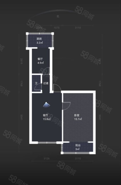 大庙新村1室1厅1卫53㎡南北23万