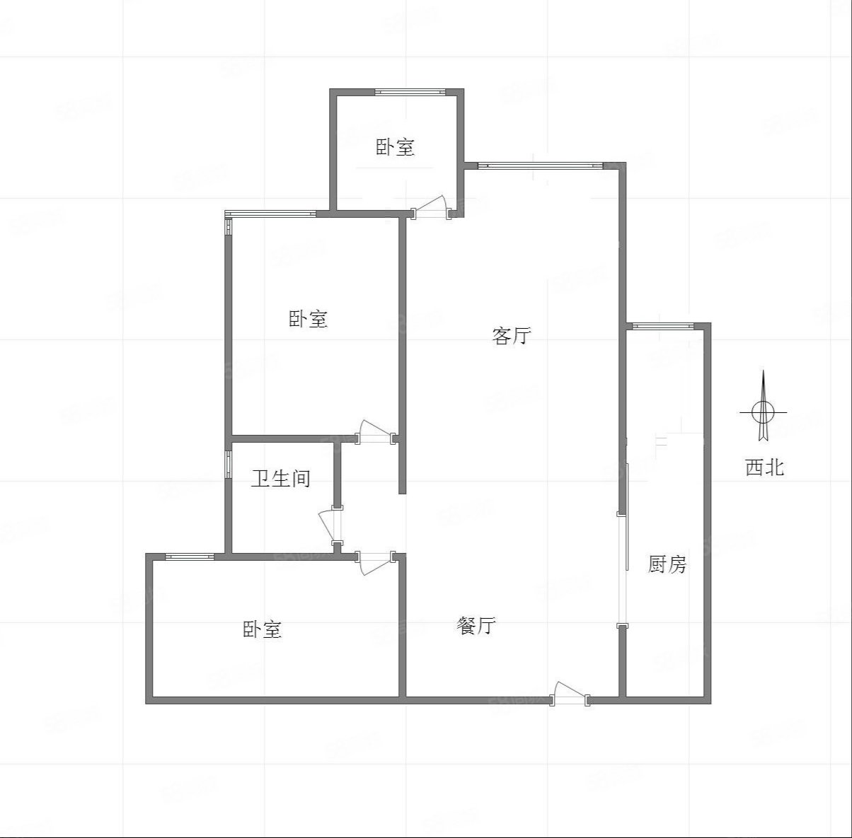 约克郡壹號湖畔3室2厅1卫94.31㎡西北182万