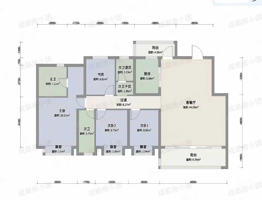 中车共享城三期4室2厅3卫160㎡南北420万