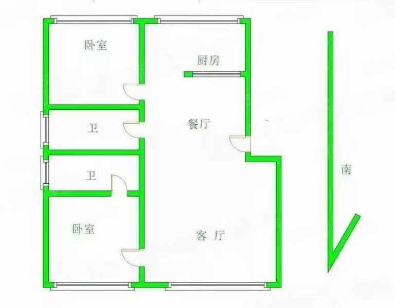 华美太阳城2室2厅2卫128.48㎡南175万