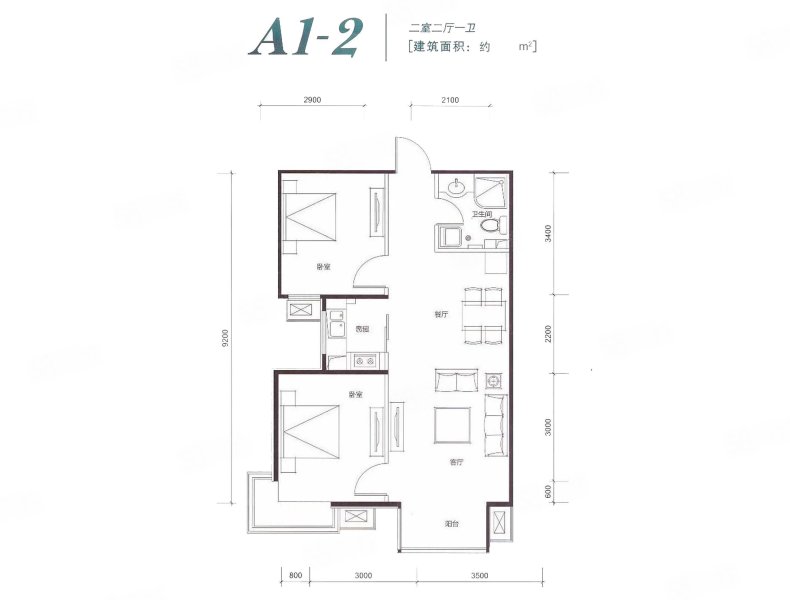 香汐2室2厅1卫79.69㎡南43.5万