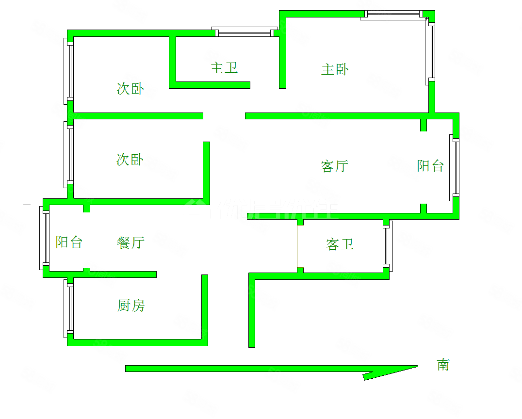 汉江明珠城3室2厅2卫140㎡南128万