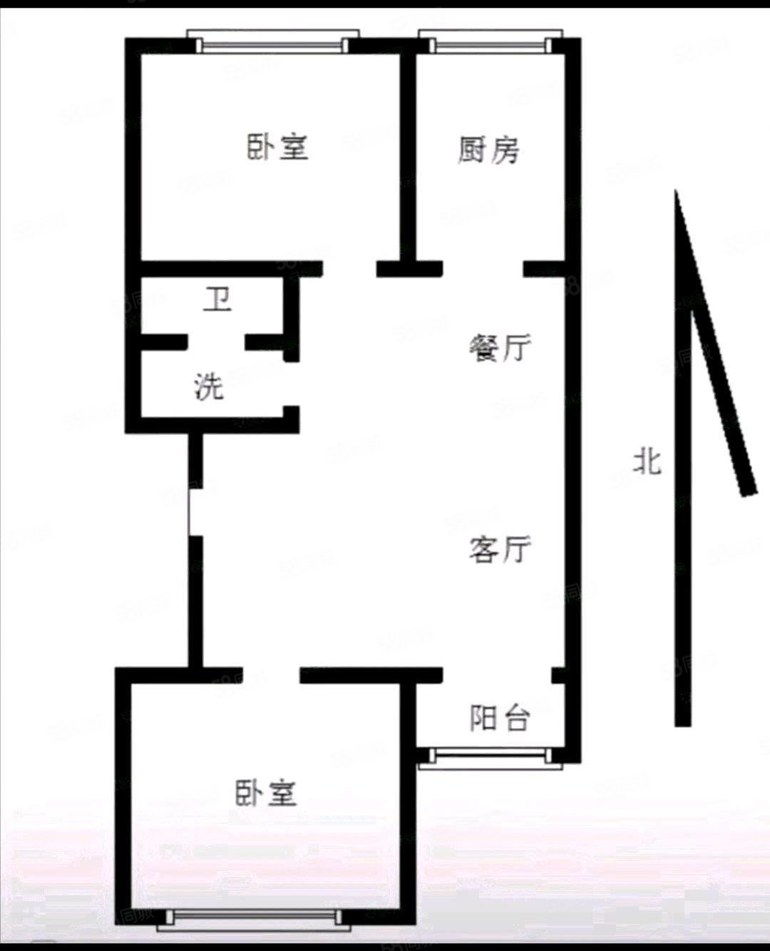 云阳雅轩2室2厅1卫86㎡南北63万