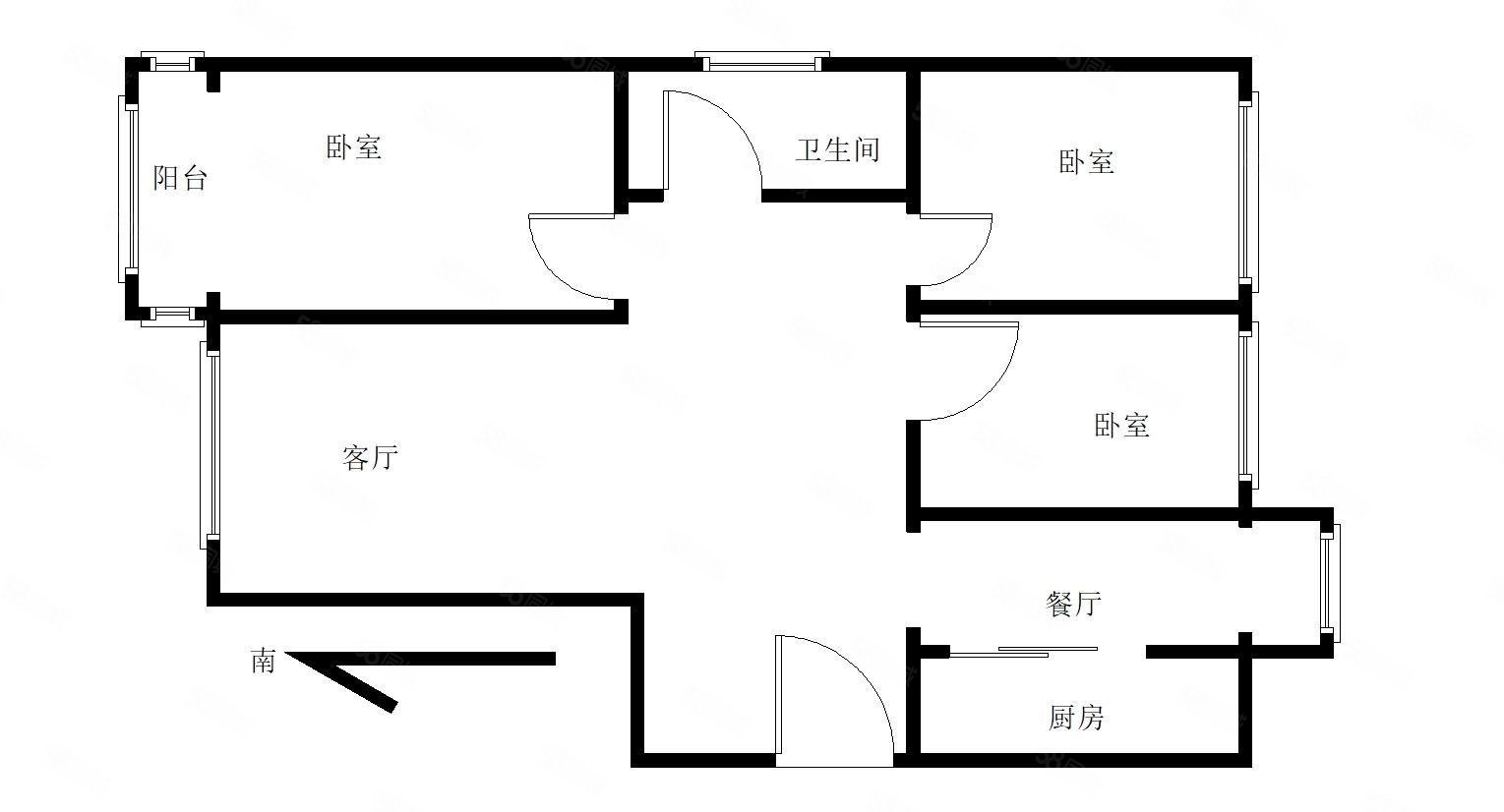 格蘭山水(一期)3室2廳1衛(wèi)101.71㎡南北240萬