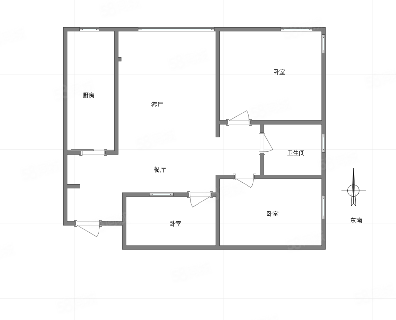 建工北城乐章3室2厅1卫83㎡南北103万