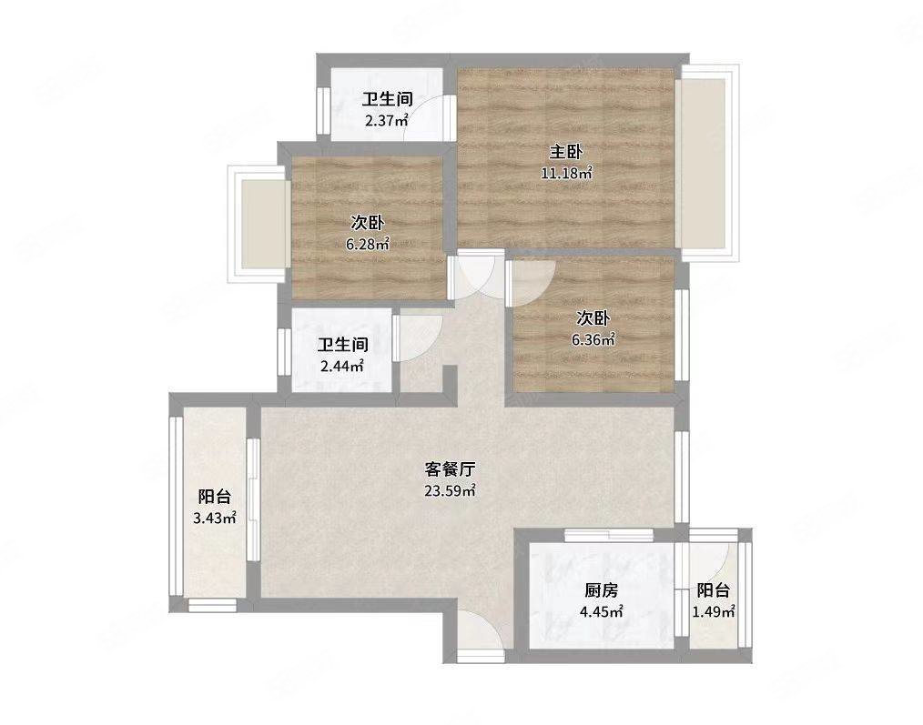 湘山公寓3室2厅2卫128㎡南北66.8万