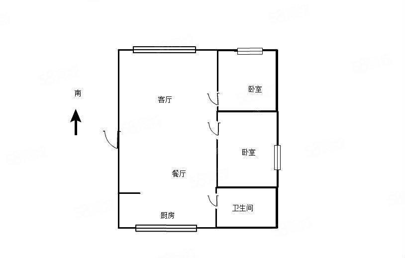 肿瘤医院家属区2室2厅1卫50㎡南北49万