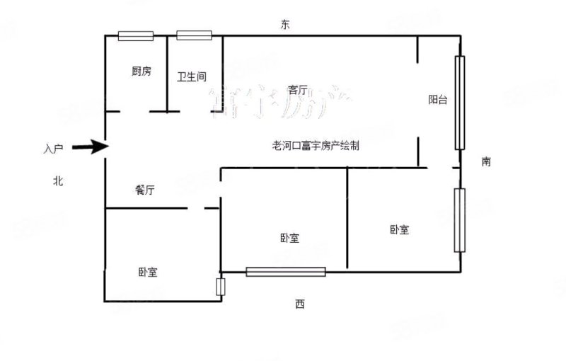 融晟外滩3室2厅1卫91㎡南北49万