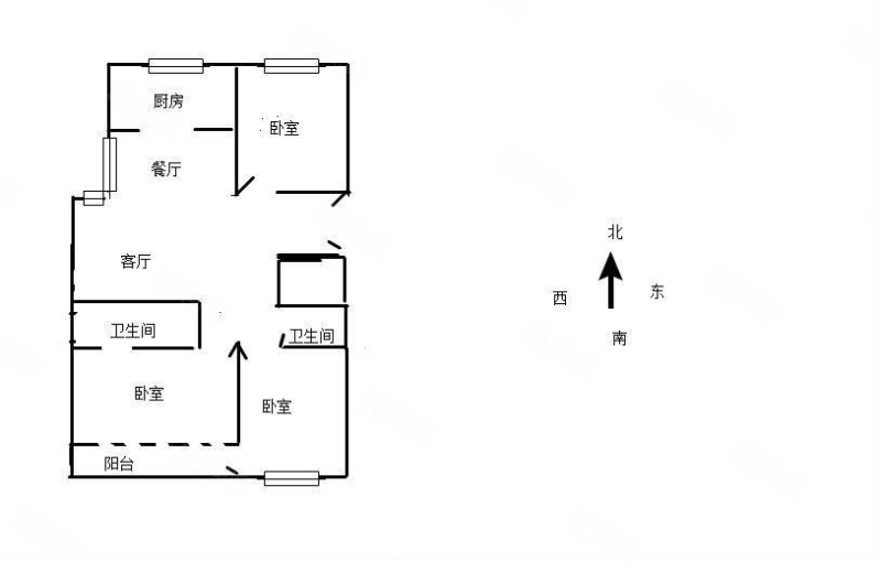 下湾大楼3室2厅2卫134㎡南北140万